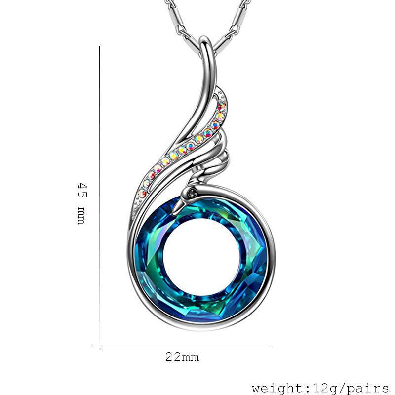 Explosion New Women Crystal Peacock Necklace - Watch & Jewelry