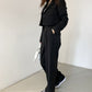 Korean chic women suit jacket + high-waist casual trousers