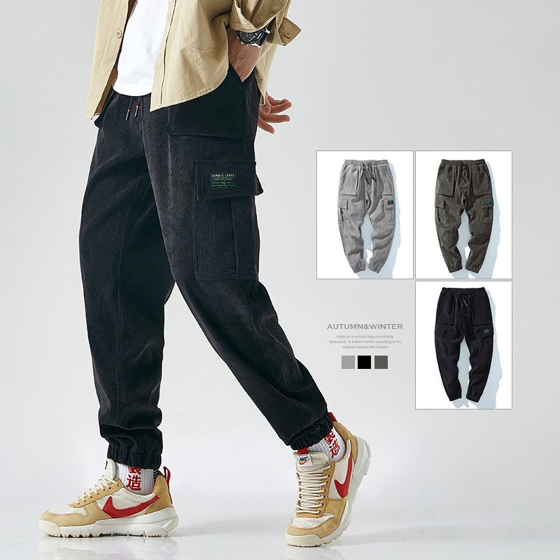 Men’s New autumn youth trend tooling trousers