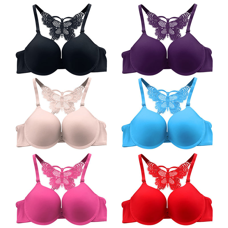 Women Fashion Lace Bralette Butterfly Push up Bras