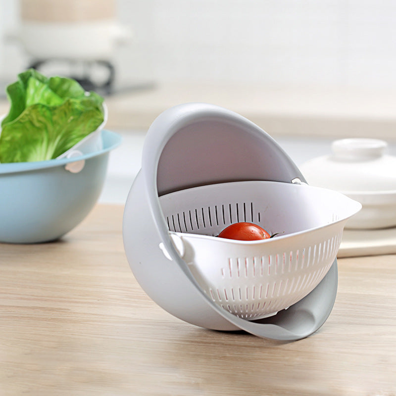 Multifunctional double drain vegetable basket