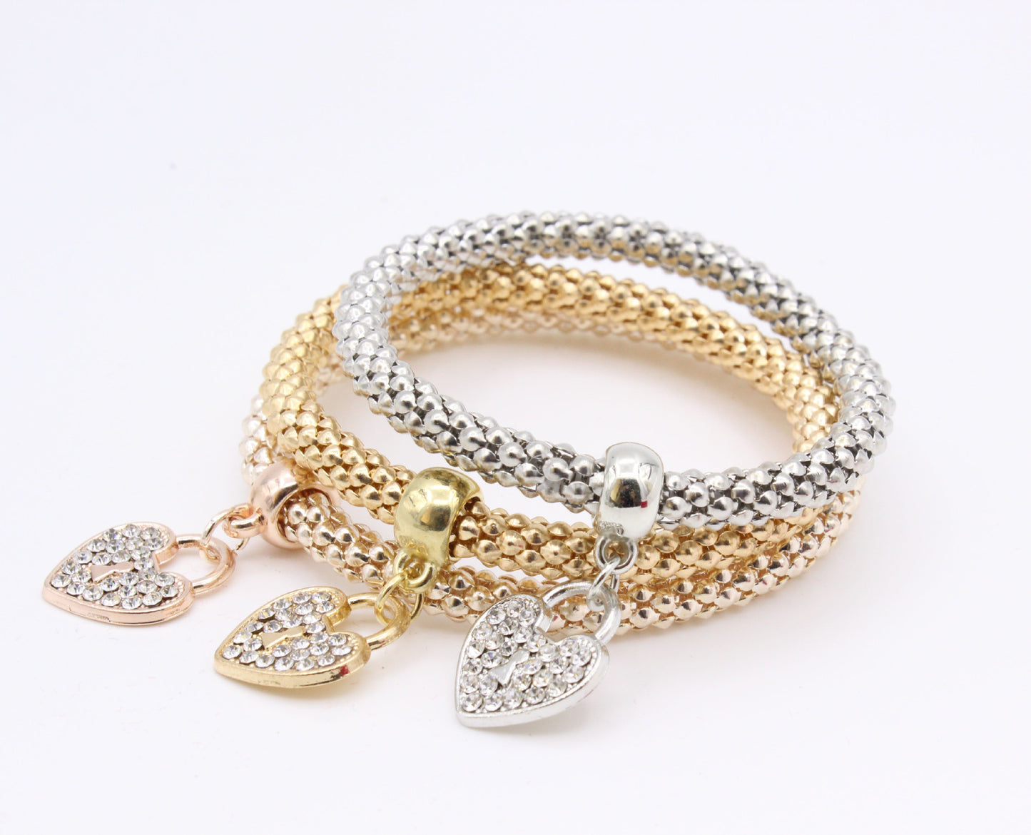 Women's fashion inlaid rhinestone love elastic bracelet - Watch & Jewelry