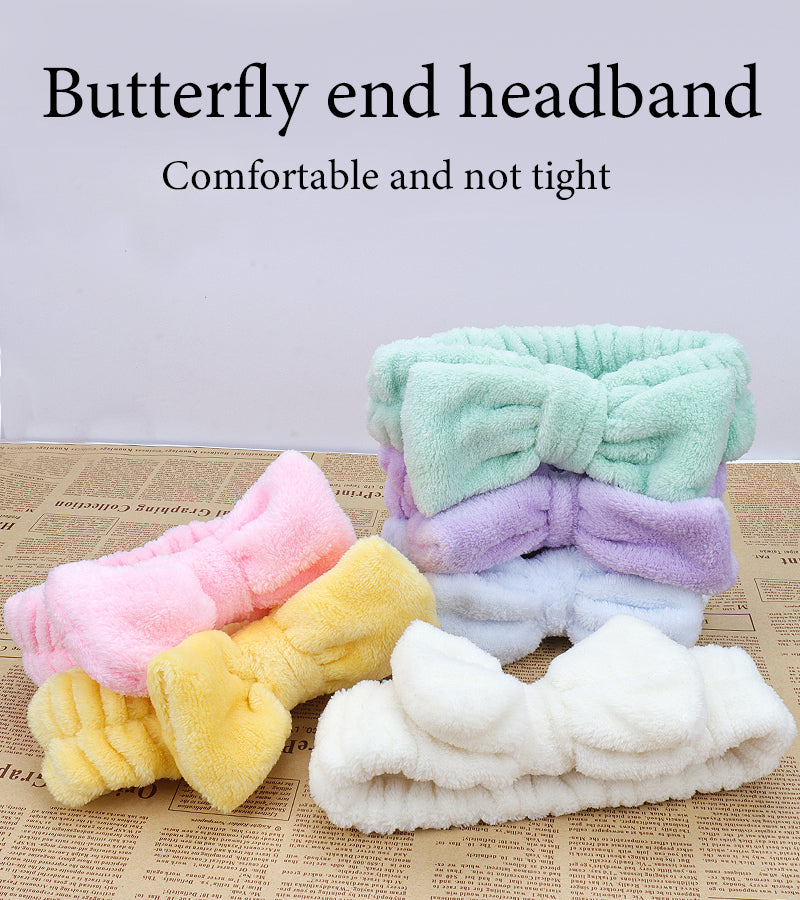 Women Flannel Soft Bowknot Hair Band