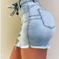 New women high waist elastic lace-up denim skirt