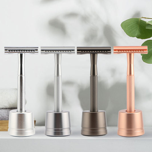 Manual vintage metal razor set