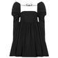 Women French retro generous collar black tutu dress