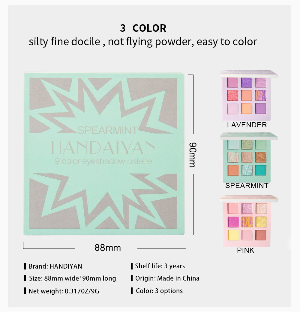 HANDAIYAN 9 Color Pearlescent Matte Eyeshadow Palette