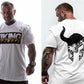Muscle brothers Men’s new round neck trend T-shirt