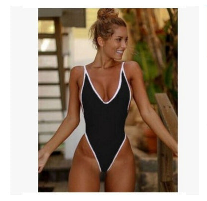 Women Lace Up One Piece Swimsuit Sexy Swimwear