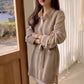 Korean women retro knitted vest sweater polo shirt dress