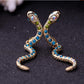 Korean crystal diamond serpentine earrings - Watch & Jewelry