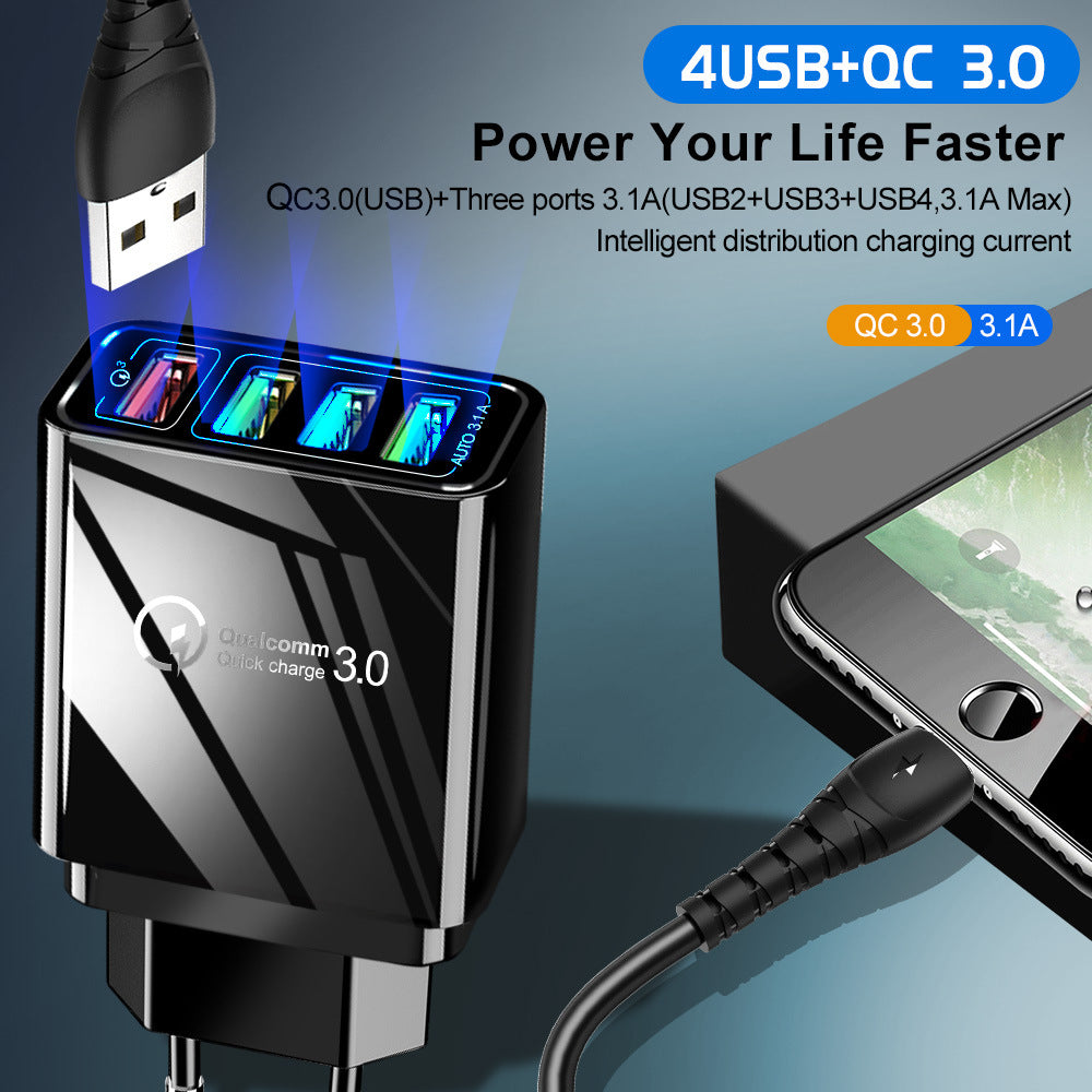 New travel 4 usb multi-port fast charger