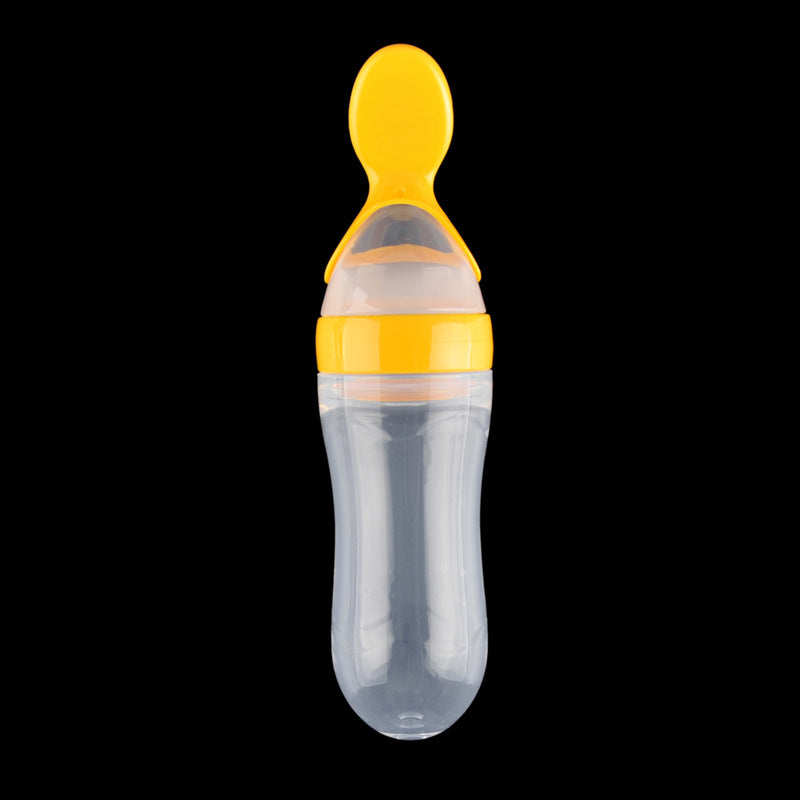 Silicone squeeze feeding rice paste feeding bottle spoon