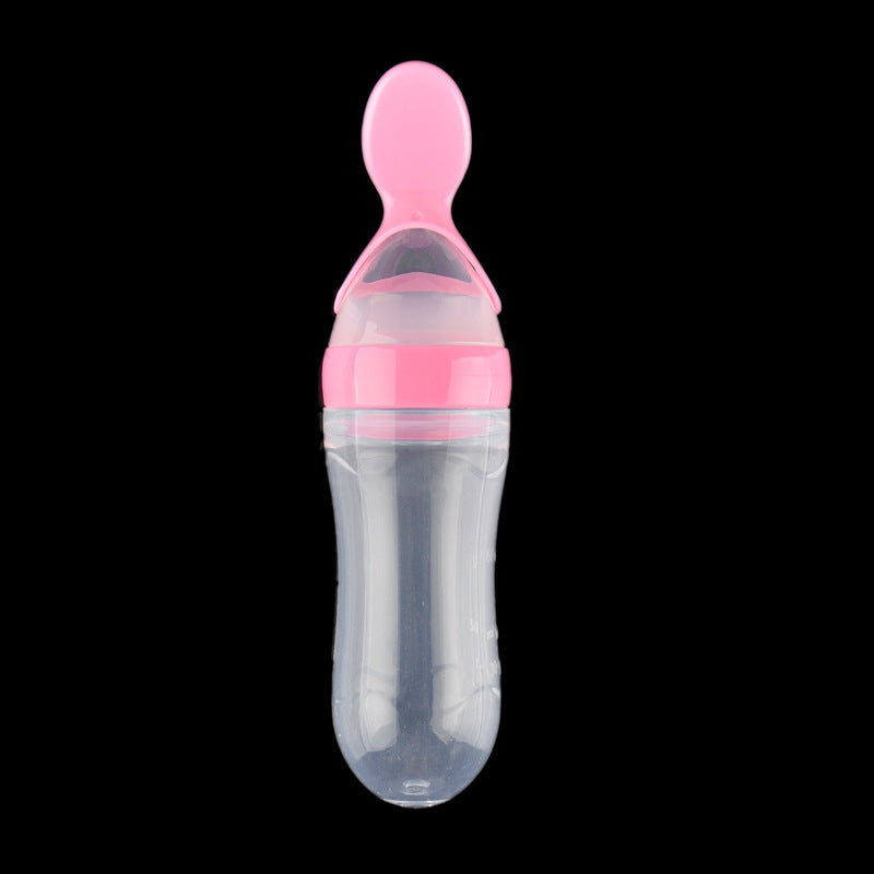 Silicone squeeze feeding rice paste feeding bottle spoon