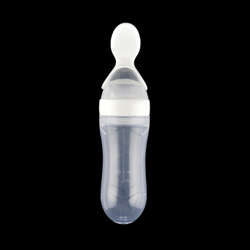 Silicone squeeze feeding rice paste feeding bottle spoon