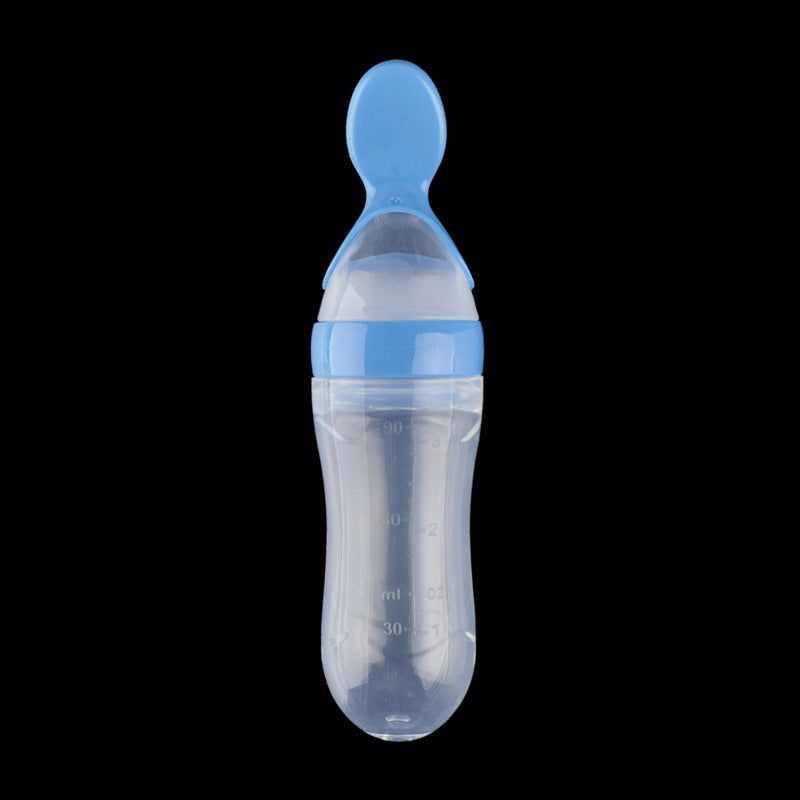 Silicone squeeze feeding rice paste feeding bottle spoon