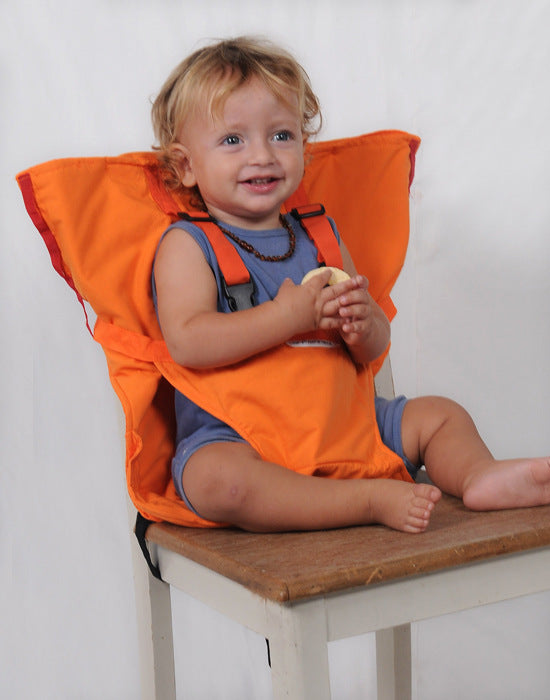 Portable all-in-one baby colorful dining chair with protective belt