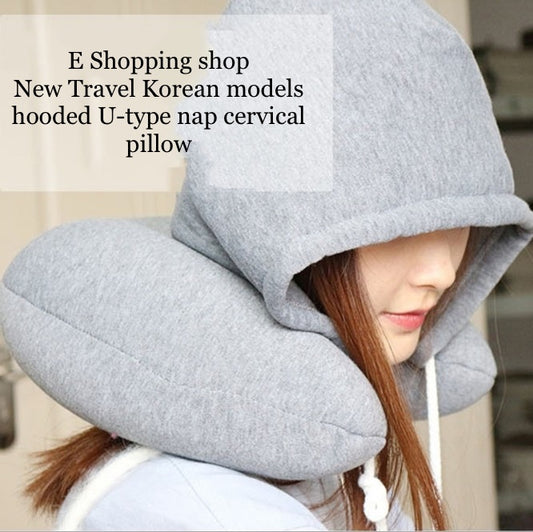 New Travel Korean models hooded U-type nap cervical pillow