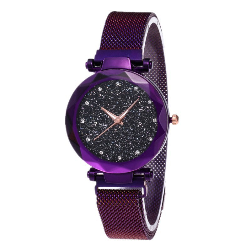 Luxury Women Stainless Steel Mesh Hook Buckle Quartz Wrist Watch - Watch & Jewelry