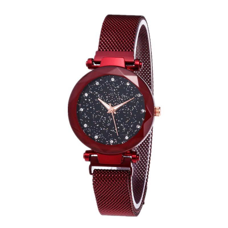 Luxury Women Stainless Steel Mesh Hook Buckle Quartz Wrist Watch - Watch & Jewelry