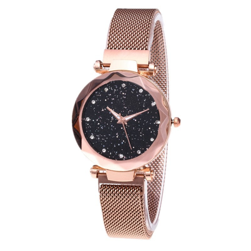 Luxury Women Stainless Steel Mesh Hook Buckle Quartz Wrist Watch - Watch & Jewelry