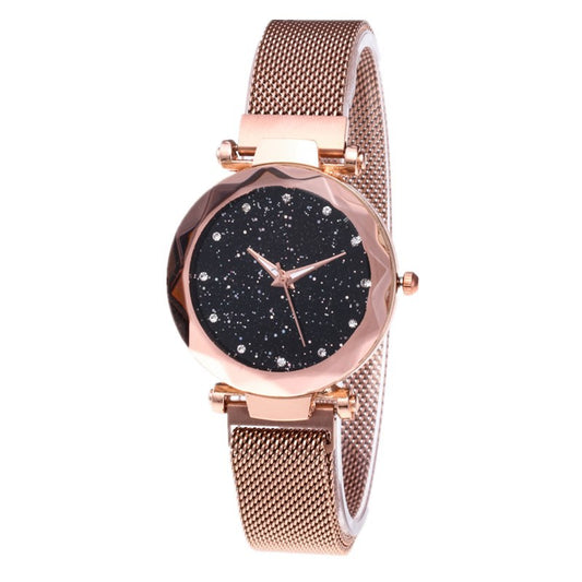 Luxury Women Stainless Steel Mesh Hook Buckle Quartz Wrist Watch - Watch & Jewelry