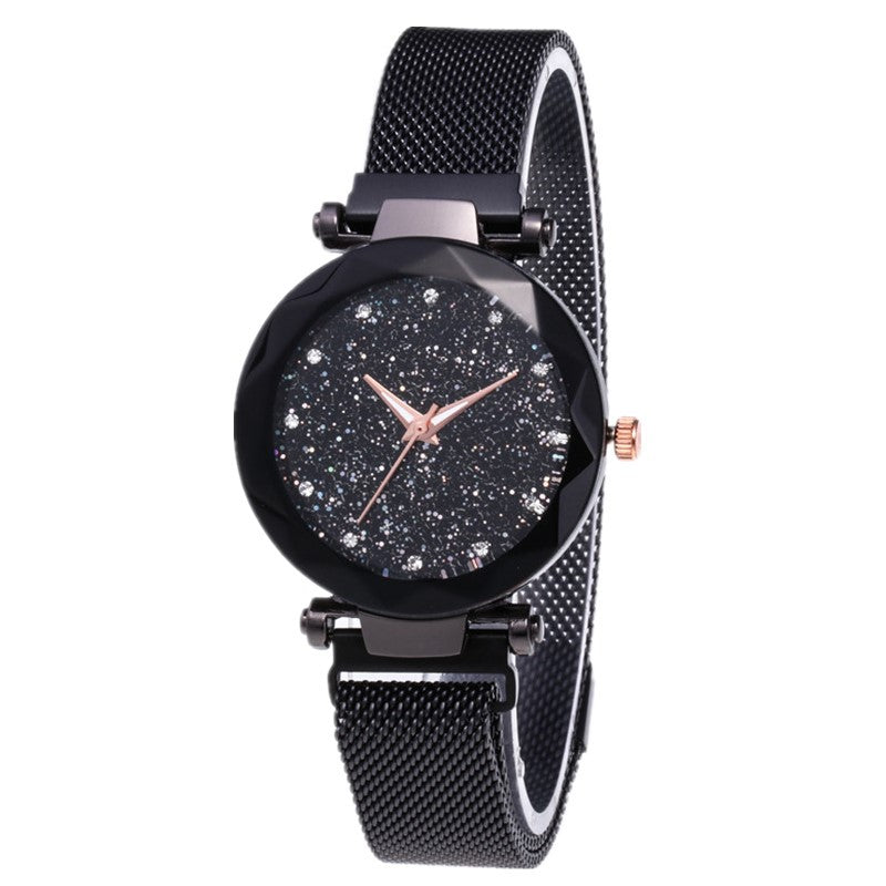 Luxury Women Stainless Steel Mesh Hook Buckle Quartz Wrist Watch - Watch & Jewelry