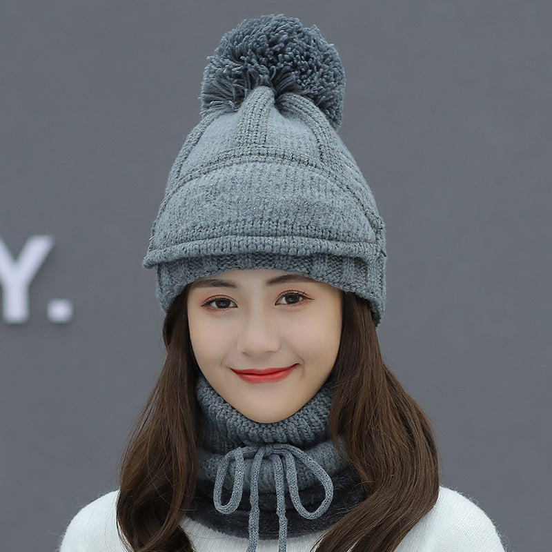 Korean Women fashion wool velvet thick knitted hats