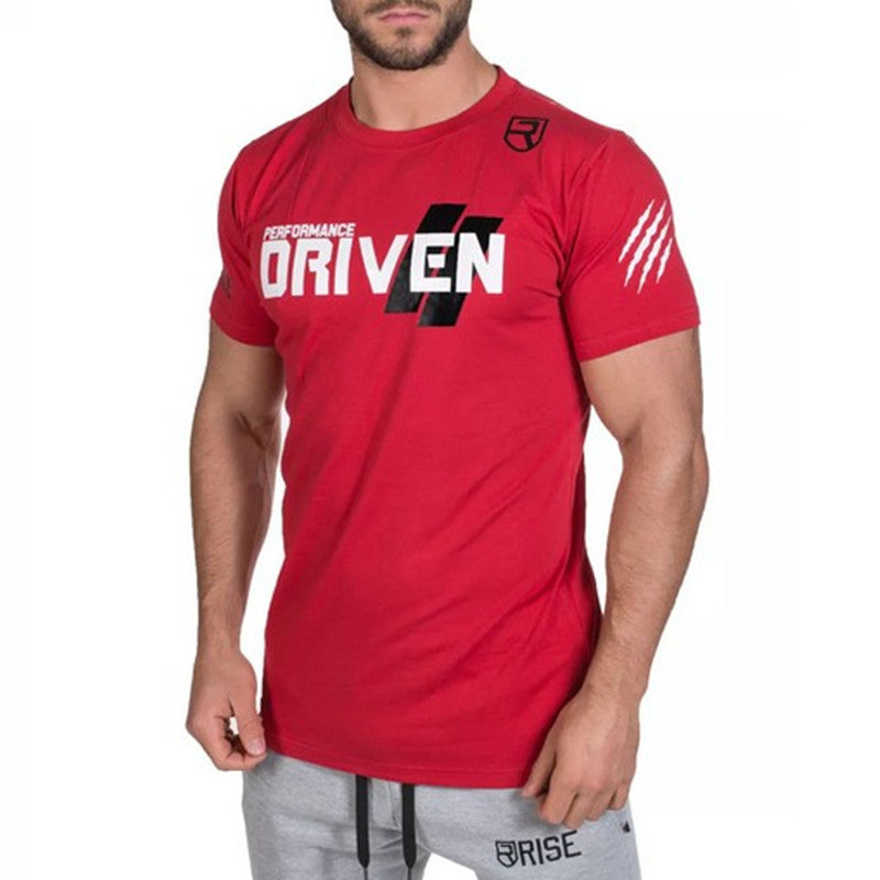 Muscle Men’s Fitness Sports Casual Cotton Print T-Shirt