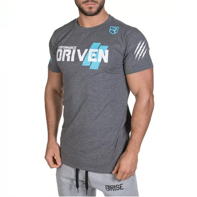 Muscle Men’s Fitness Sports Casual Cotton Print T-Shirt