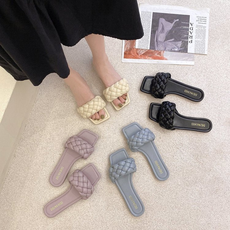 New Korean Women woven sandals slippers