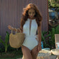 Korean new style women lace stitching swimsuit