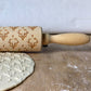 Wooden Christmas deer head printing rolling pin