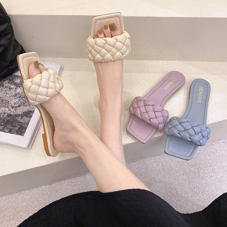 New Korean Women woven sandals slippers