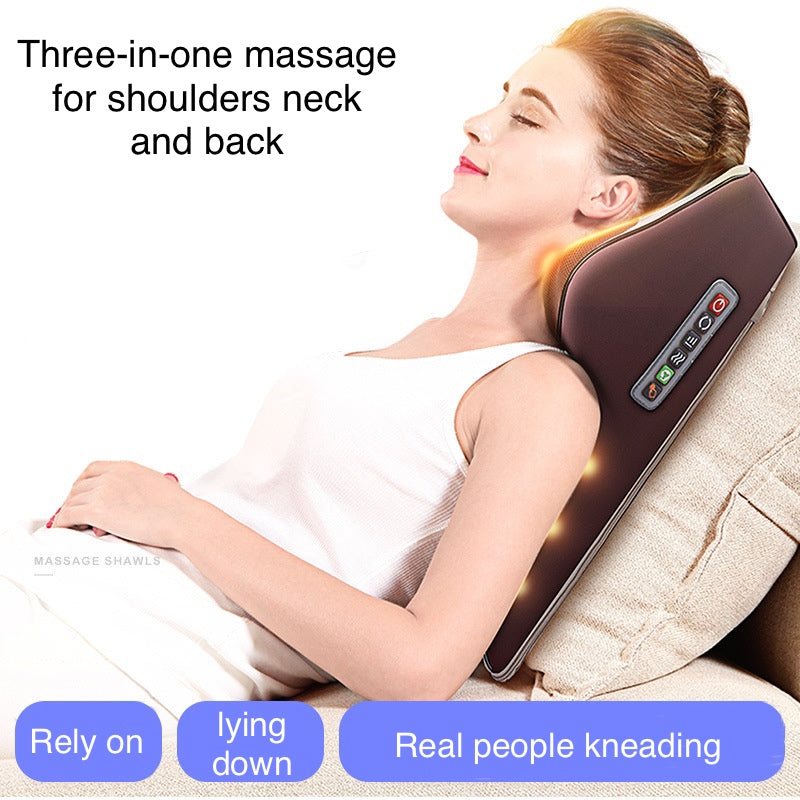 Multifunctional neck shoulder pillow massager