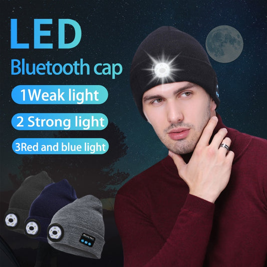 Hot selling women men’s sports wireless bluetooth headset led light cap