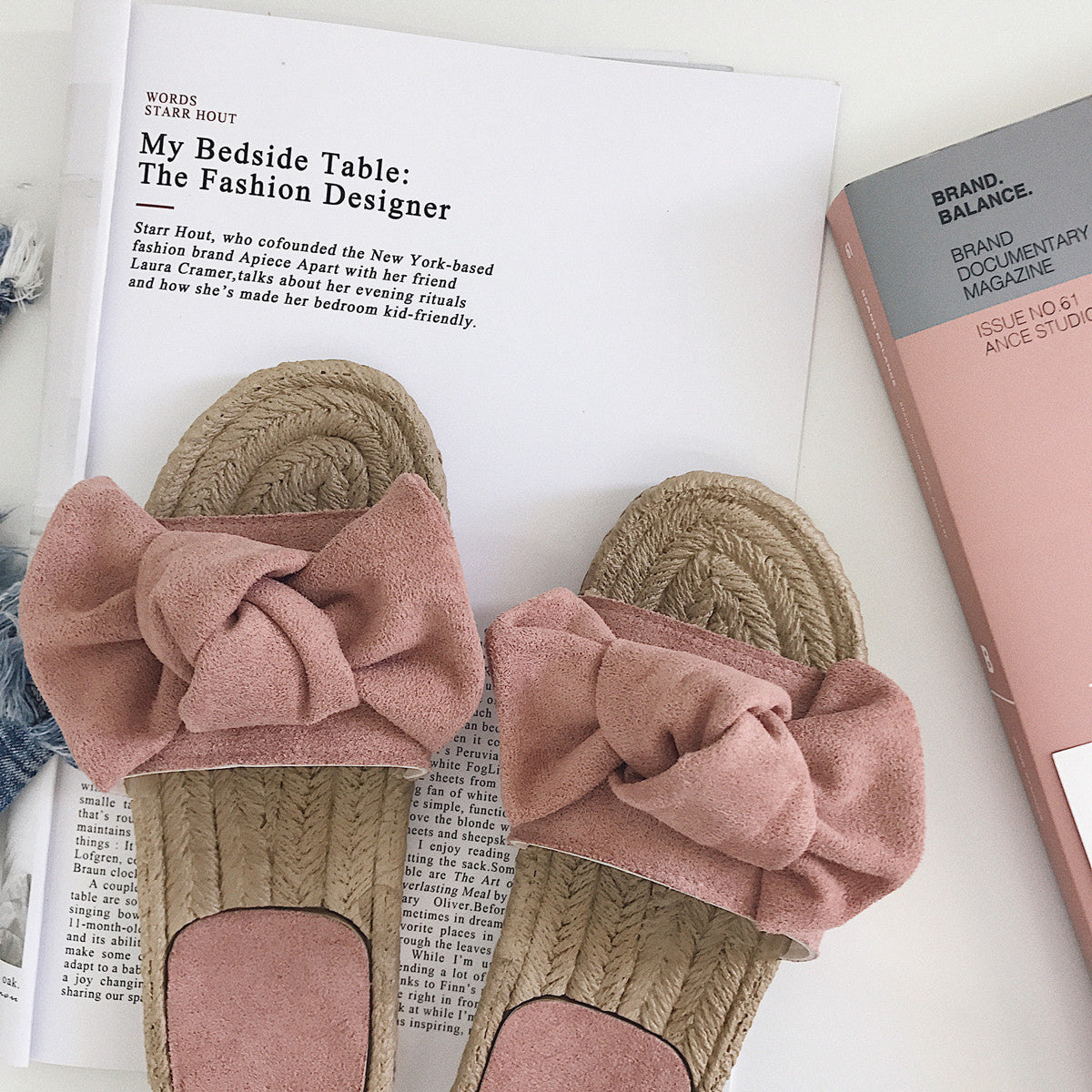 Korean Women female summer flat bow slippers