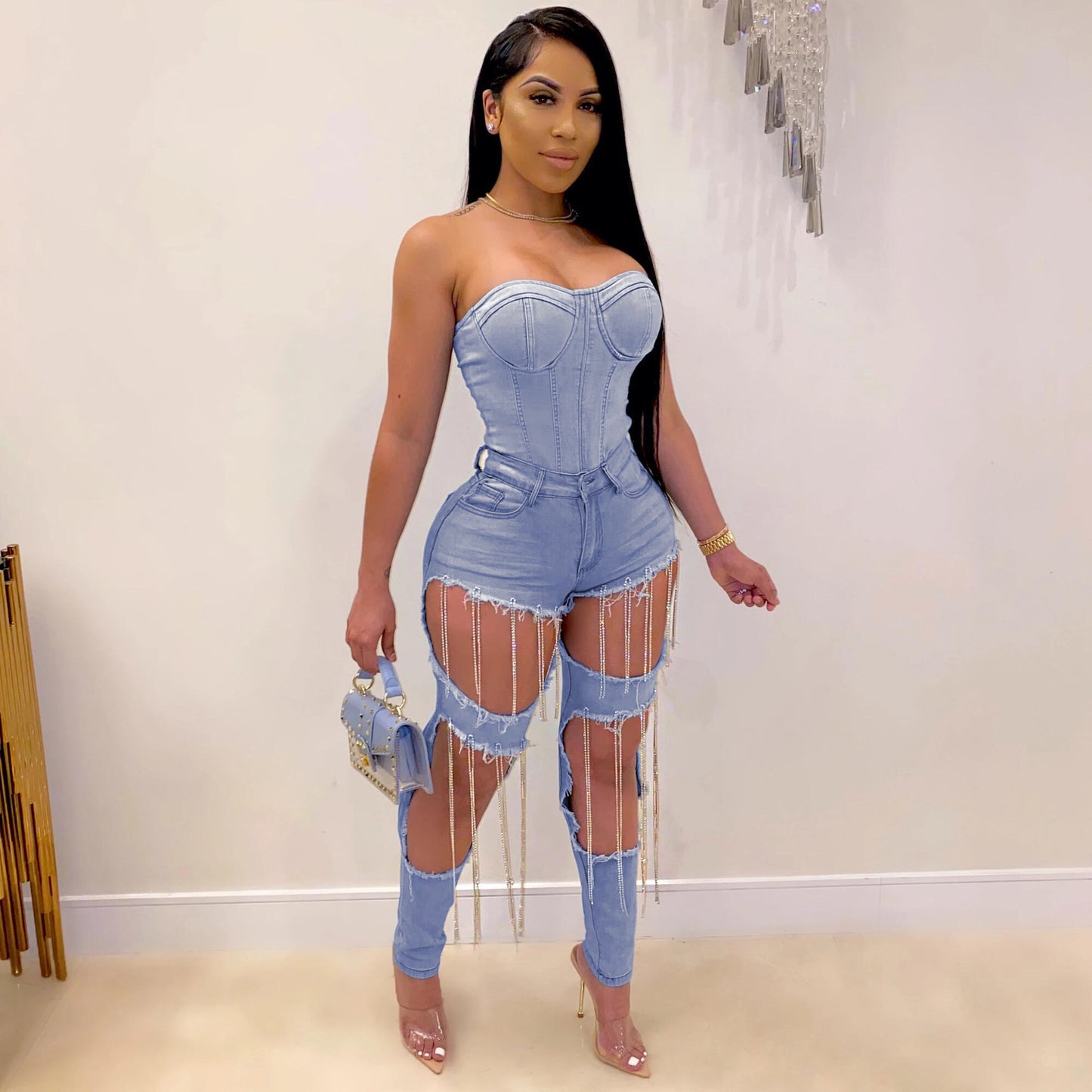 New Women clothing chain denim trousers