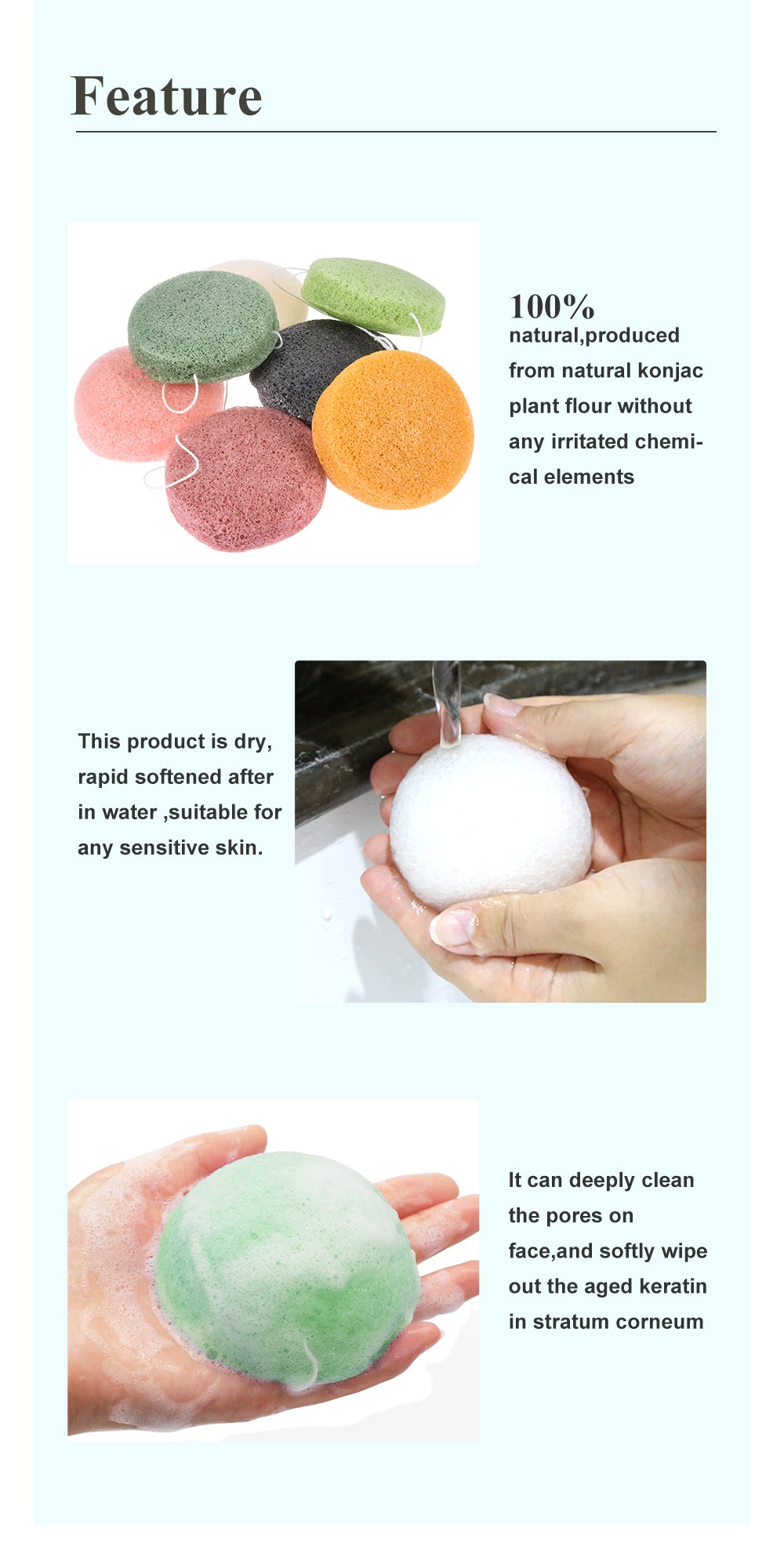 Fulljion Shape Konjac Sponge Cosmetic Puff