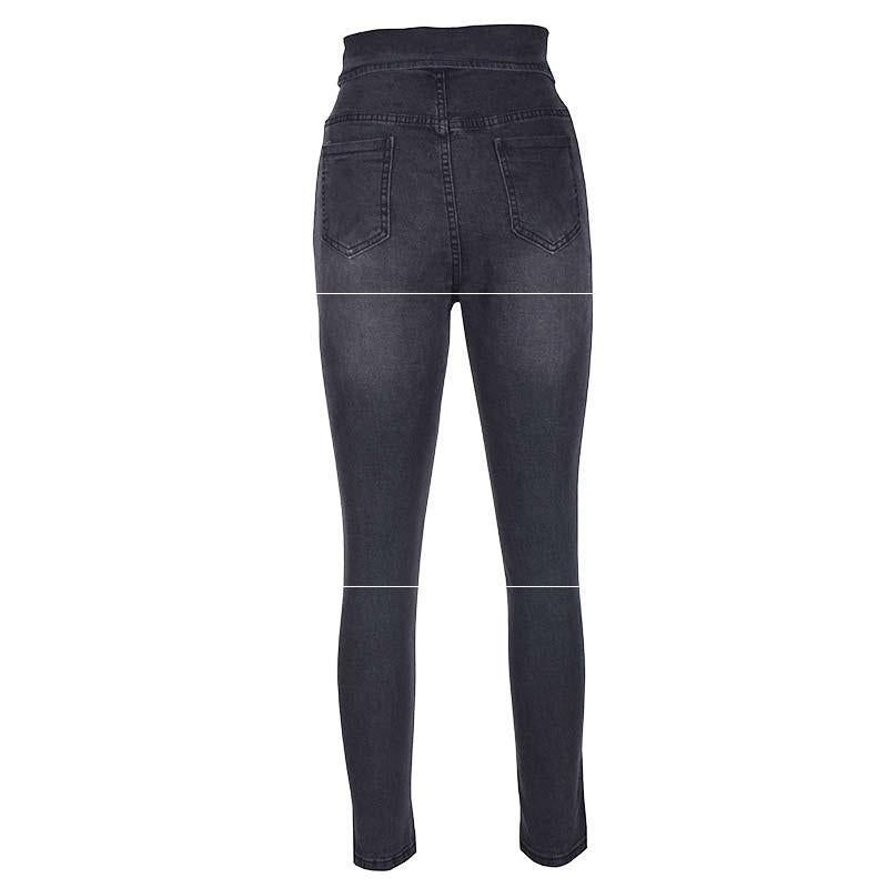 Women high waist lapel jeans feet pants