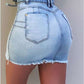 New women high waist elastic lace-up denim skirt