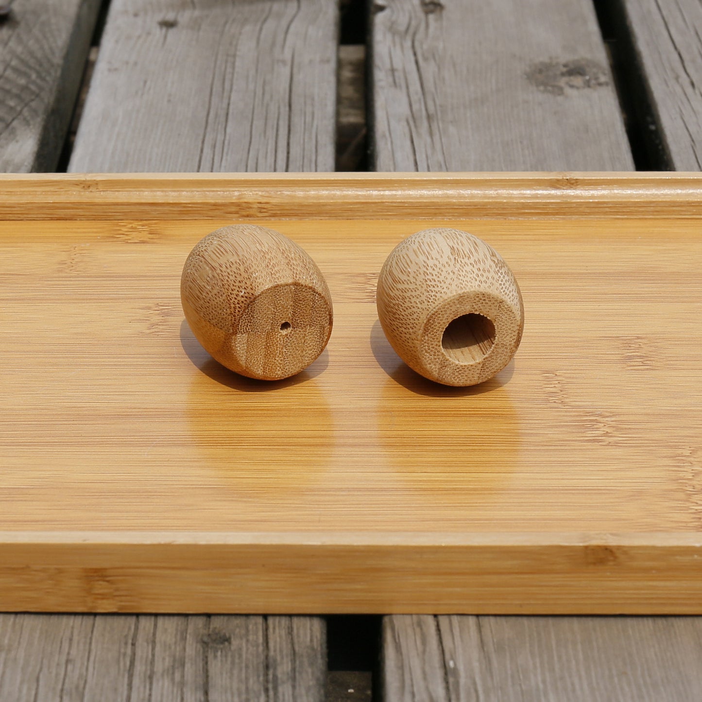 Wooden toothbrush base