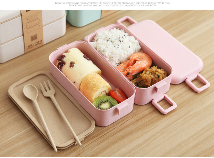 Japanese-style microwave oven double-layer lunch box