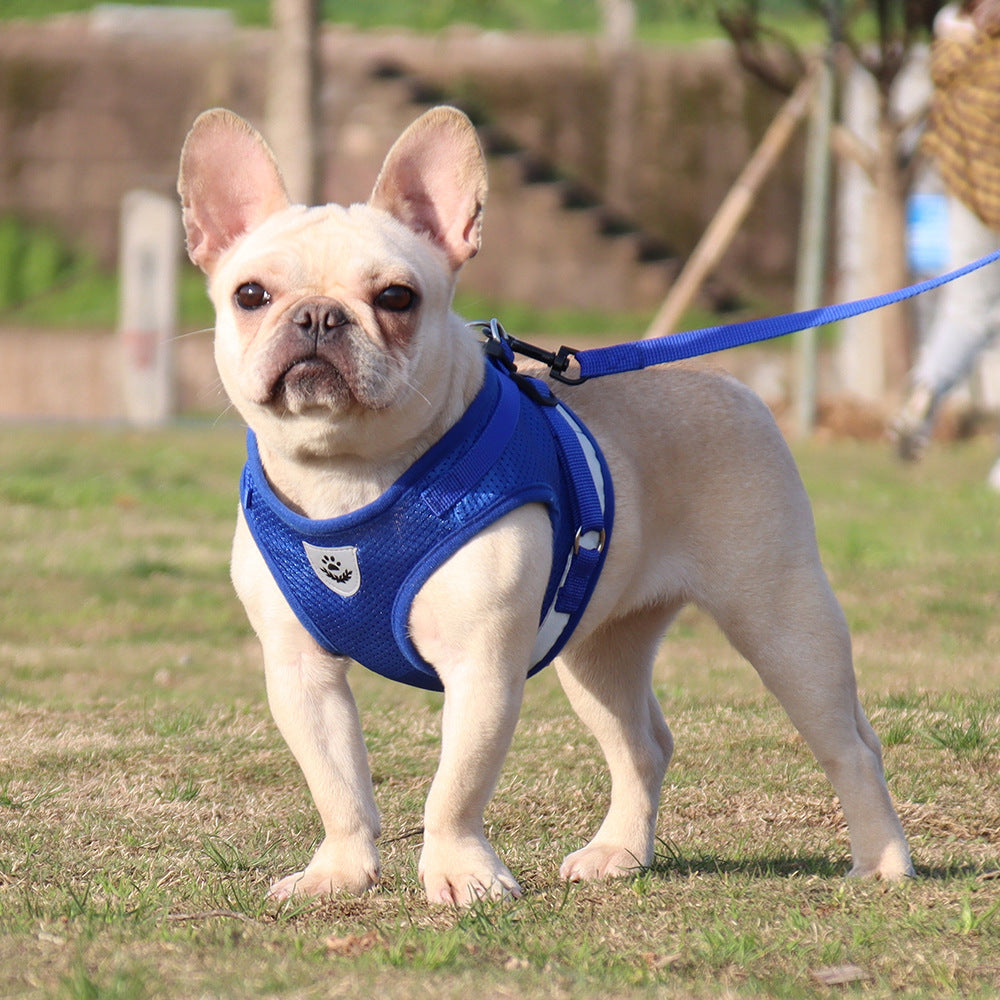 Pet chest harness vest-style reflective and breathable dog rope