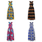 Digital print forked African women's summer dress