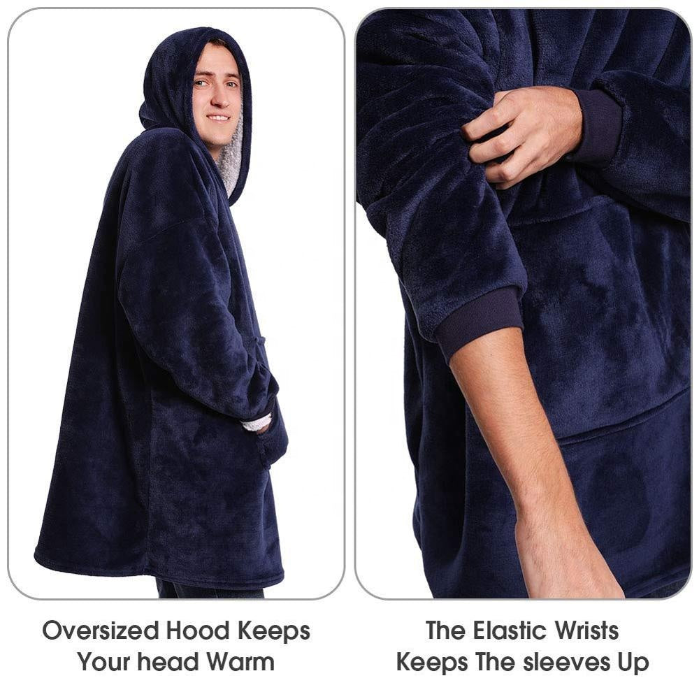 Women Men’s Microfiber Sherpa Blanket With Sleeves