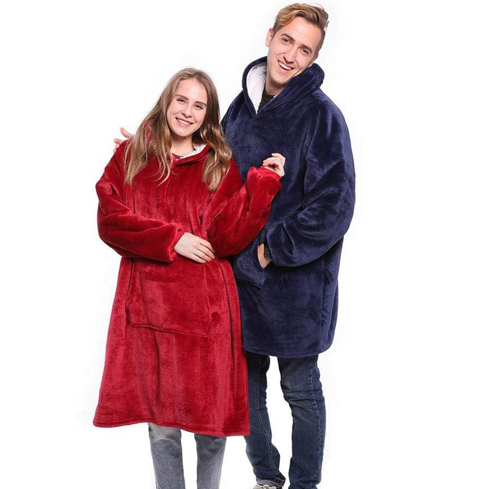 Women Men’s Microfiber Sherpa Blanket With Sleeves