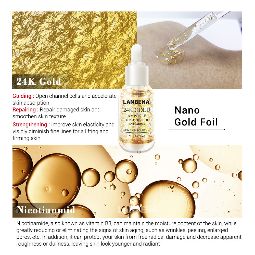 LANBENA 24K Gold Foil Anti-Aging Firming Lightening Serum