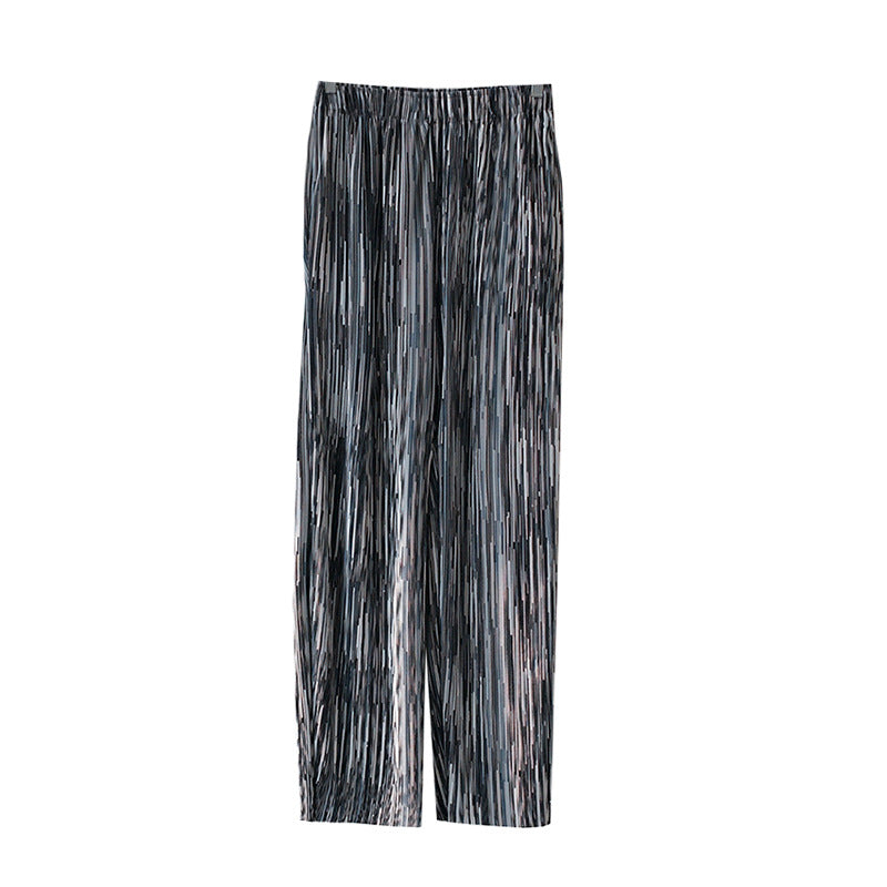 MYQ Korean Men’s pleated ice silk wide-leg pants