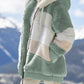 Women Hot Loose Plush Multicolor Hooded Jacket